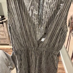 American Eagle Outfitters Blue and White Striped Jumpsuit